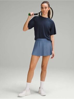 Varsity High-rise Pleated Tennis Skirt oasis blue 6